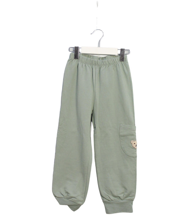 A Green Sweatpants from Steiff in size 4T for boy. (Front View)