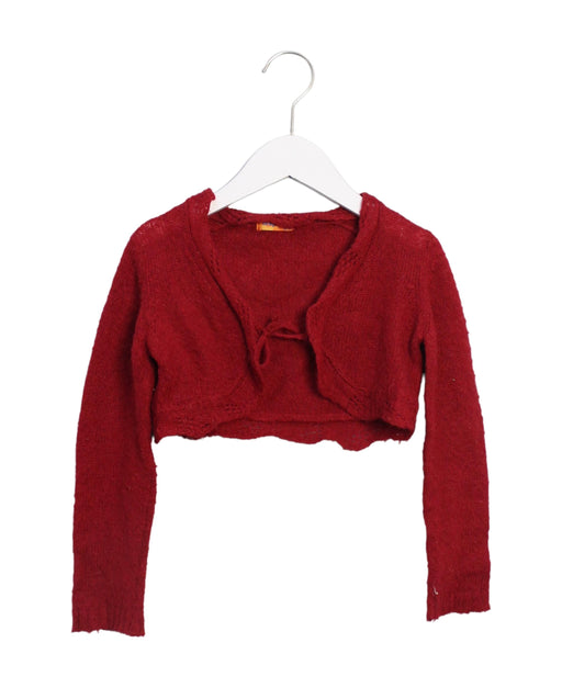 A Red Cardigans from Mayoral in size 6T for girl. (Front View)