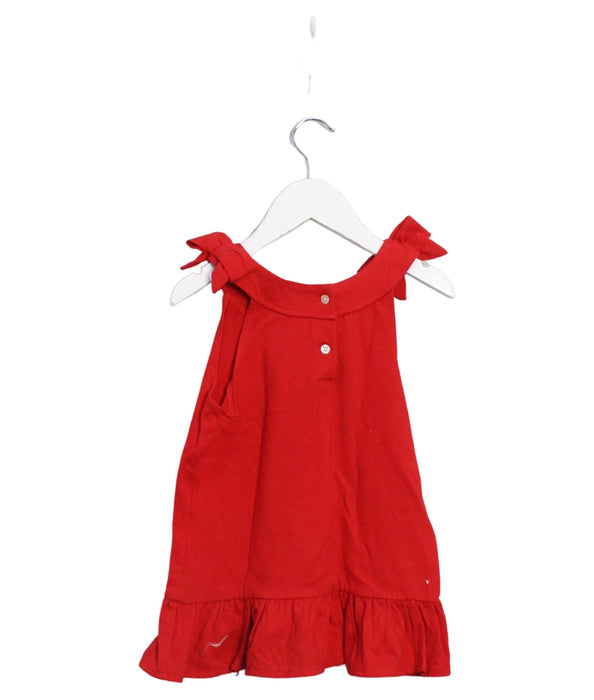 A Red Sleeveless Dresses from Paddington Bear in size 4T for girl. (Back View)