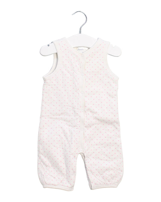 A White Sleeveless Jumpsuits from Jacadi in size 0-3M for girl. (Front View)