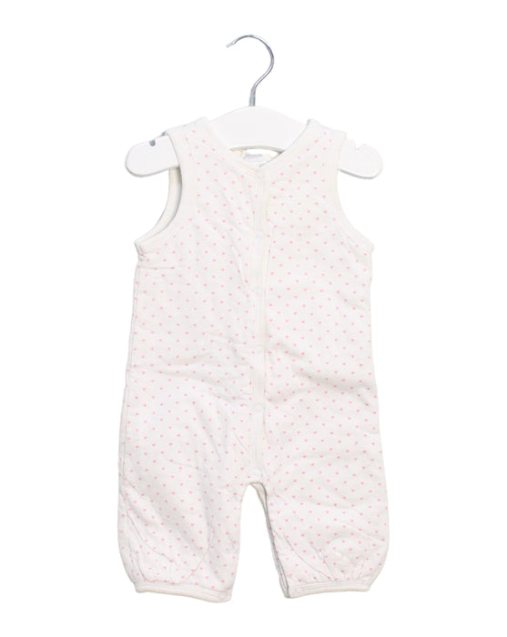 A White Sleeveless Jumpsuits from Jacadi in size 0-3M for girl. (Front View)