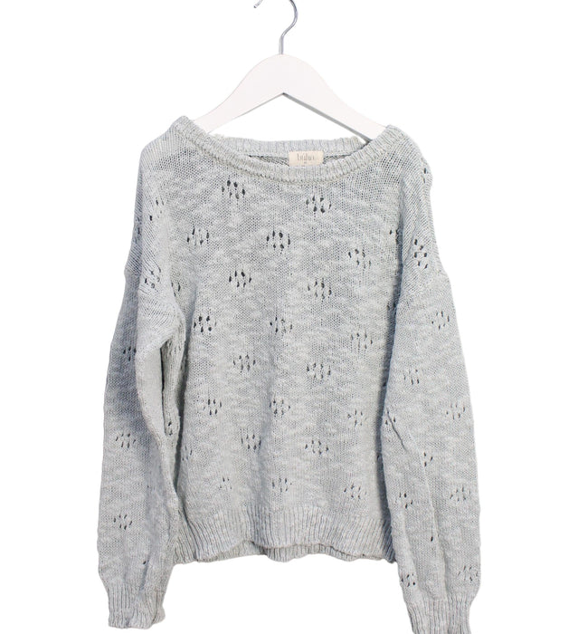 A Green Knit Sweaters from Buho in size 8Y for girl. (Front View)