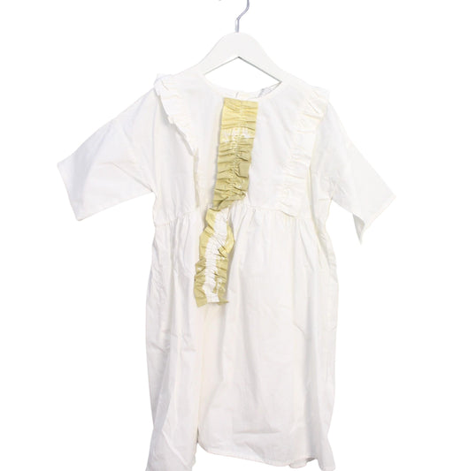 A Ivory Short Sleeve Dresses from La Bottega di Giorgia in size 8Y for girl. (Front View)