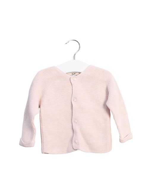 A Pink Cardigans from Cyrillus in size 3-6M for girl. (Front View)