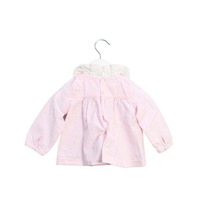 A Pink Long Sleeve Tops from Jacadi in size 6-12M for girl. (Back View)