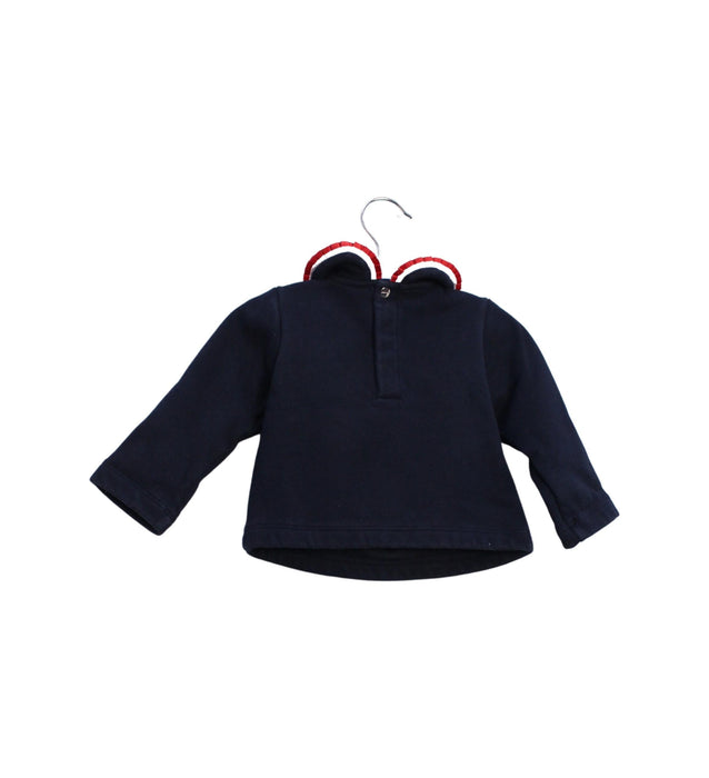A Navy Long Sleeve Tops from Jacadi in size 6-12M for girl. (Back View)
