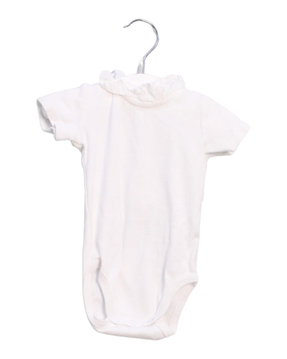 A White Short Sleeve Bodysuits from Bout'Chou in size 0-3M for girl. (Front View)