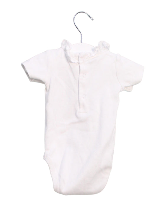 A White Short Sleeve Bodysuits from Bout'Chou in size 0-3M for girl. (Back View)