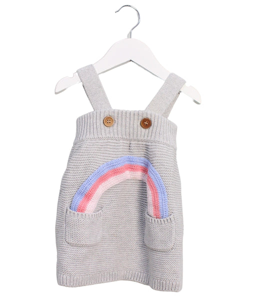 A Grey Overall Dresses from Seed in size 0-3M for girl. (Front View)