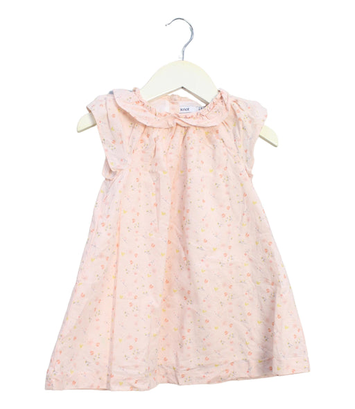 A Pink Sleeveless Dresses from Knot in size 12-18M for girl. (Front View)