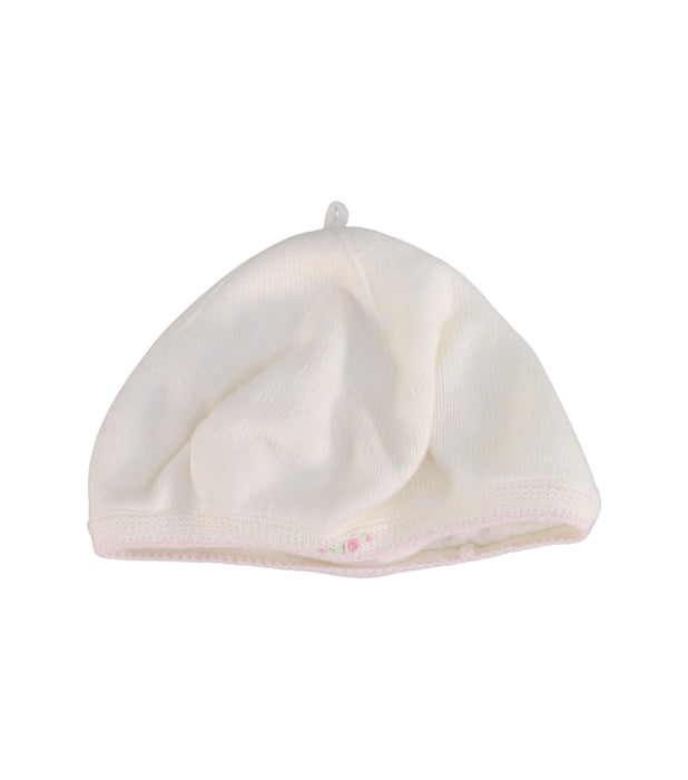 A White Beanies from Janie & Jack in size 6-12M for girl. (Front View)