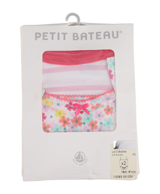 A Pink Sleeveless Bodysuits from Petit Bateau in size 12-18M for girl. (Front View)