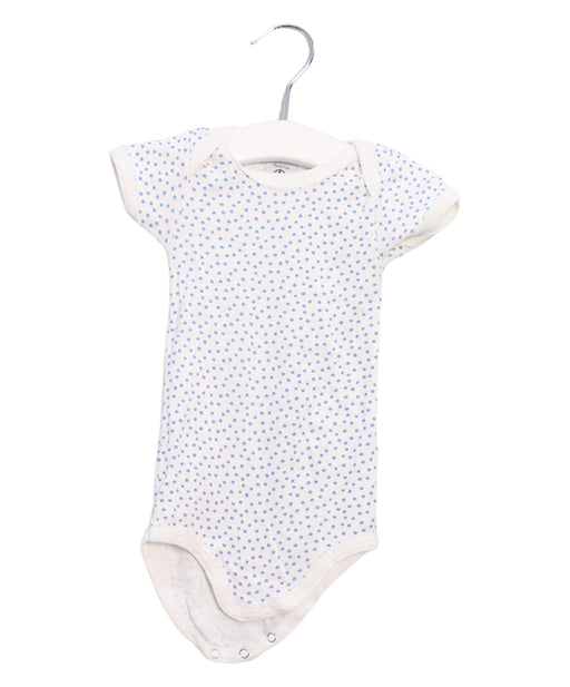 A Blue Short Sleeve Bodysuits from Petit Bateau in size 3-6M for girl. (Front View)