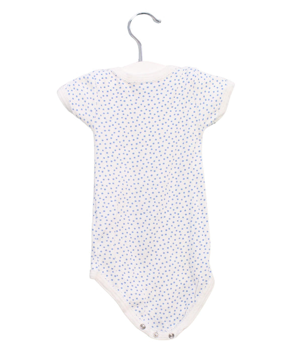 A Blue Short Sleeve Bodysuits from Petit Bateau in size 3-6M for girl. (Back View)