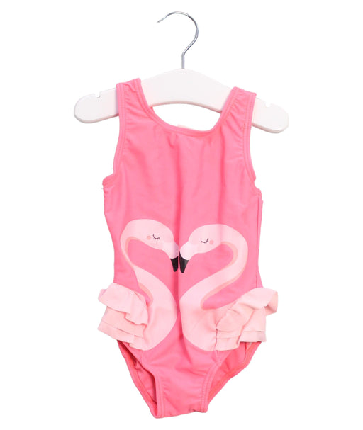 A Pink Swimsuits from Seed in size 6-12M for girl. (Front View)