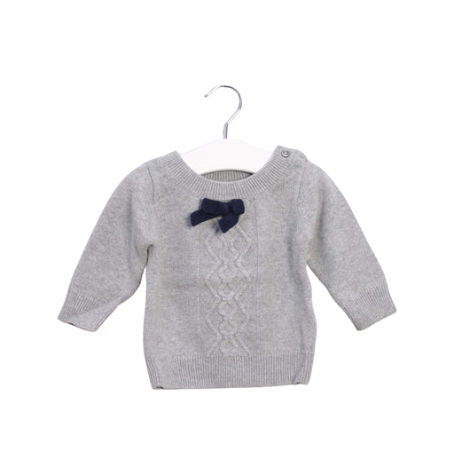 A Grey Knit Sweaters from Jacadi in size 3-6M for girl. (Front View)