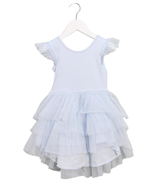 A Blue Short Sleeve Dresses from Seed in size 2T for girl. (Front View)