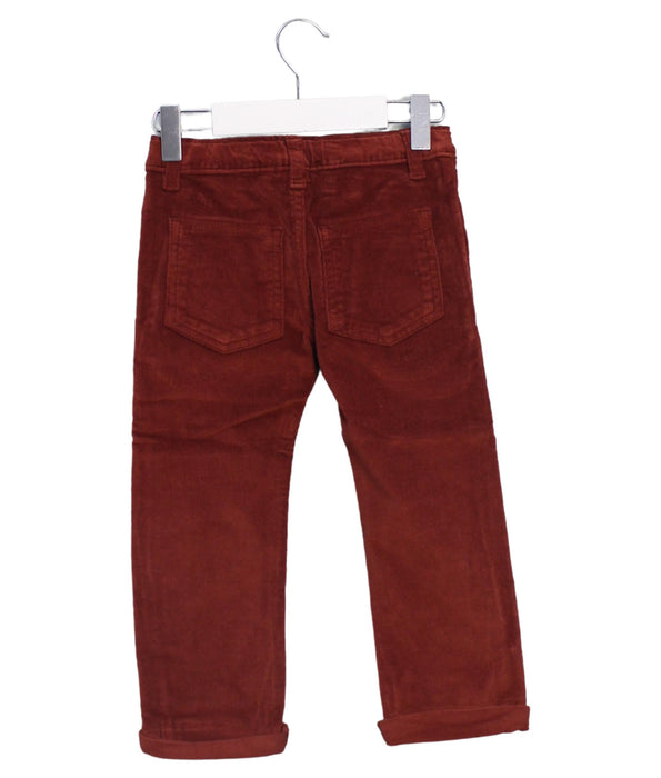A Brown Casual Pants from Les Enfantines in size 3T for boy. (Back View)