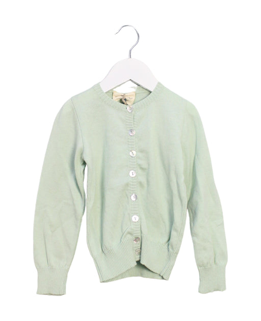 A Green Cardigans from Siseo Olive in size 4T for girl. (Front View)