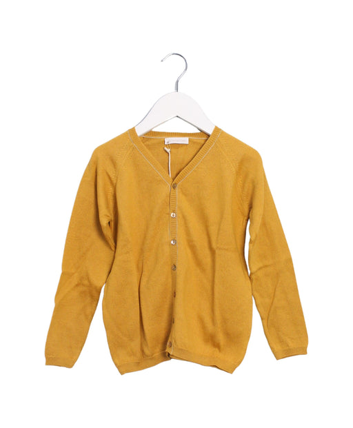 A Yellow Cardigans from Les Enfantines in size 6T for boy. (Front View)