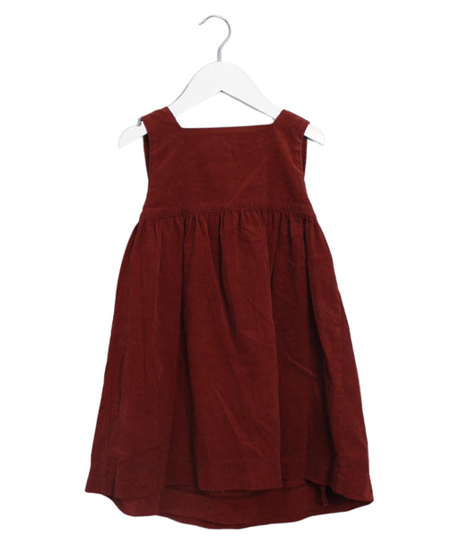 A Brown Sleeveless Dresses from Les Enfantines in size 4T for girl. (Front View)