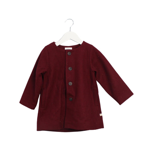 A Burgundy Coats from Les Enfantines in size 4T for girl. (Front View)
