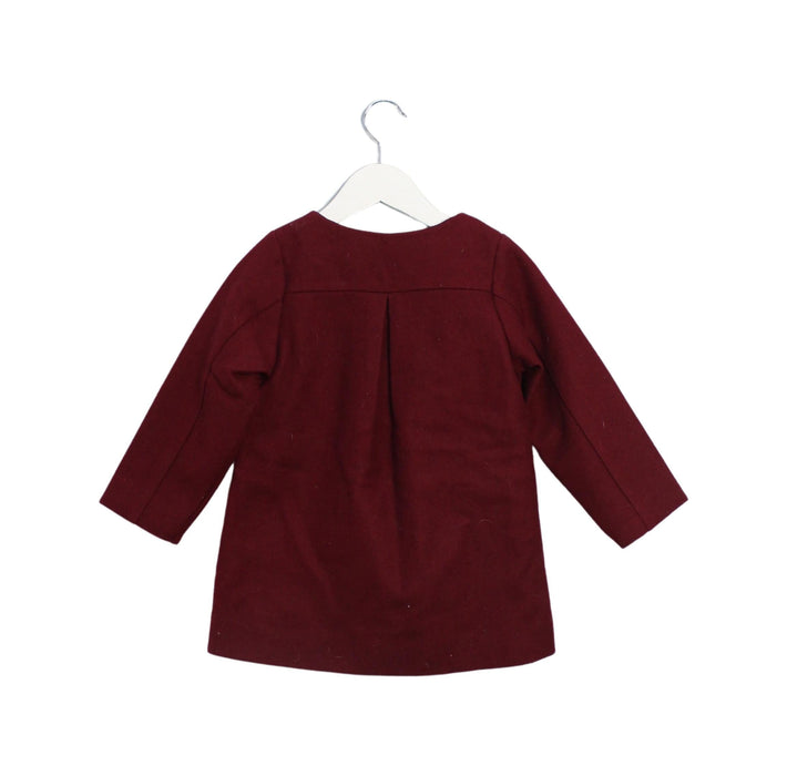 A Burgundy Coats from Les Enfantines in size 4T for girl. (Back View)