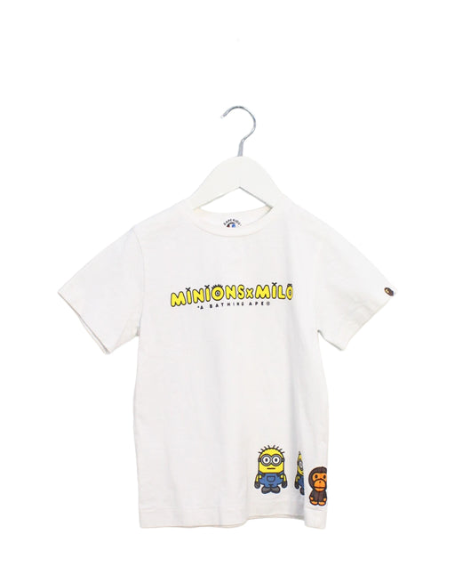 A White Short Sleeve T Shirts from BAPE KIDS in size 4T for girl. (Front View)