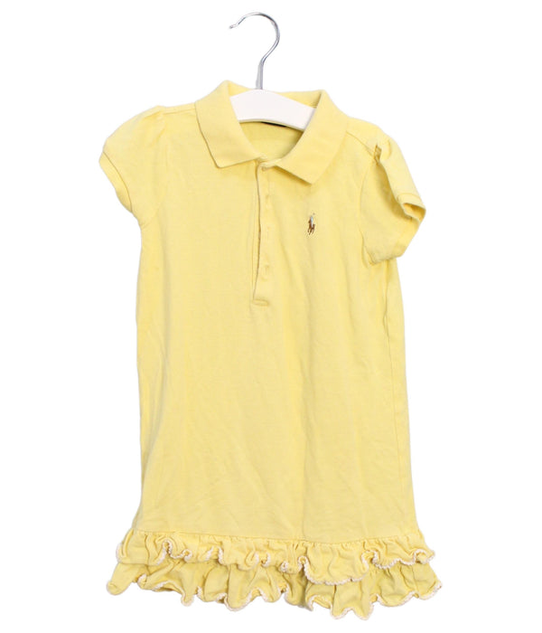 A Yellow Short Sleeve Dresses from Ralph Lauren in size 4T for girl. (Front View)