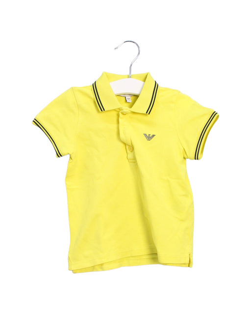 A Yellow Short Sleeve Polos from Armani in size 18-24M for boy. (Front View)