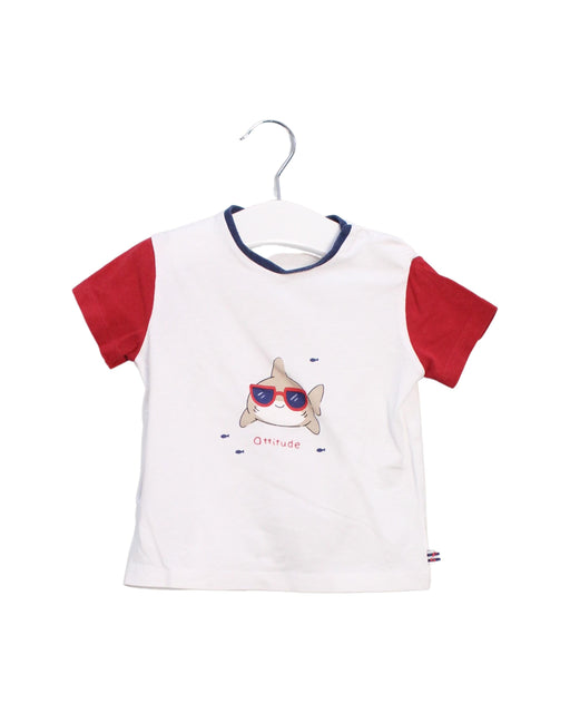 A White Short Sleeve T Shirts from Mayoral in size 6-12M for boy. (Front View)