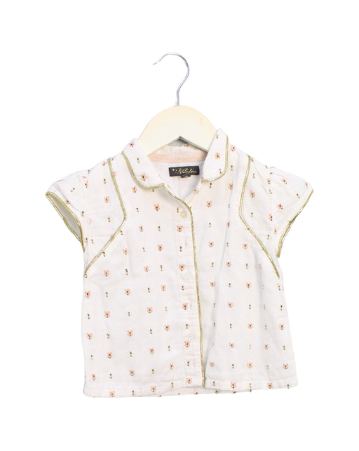 A White Shirts from Velveteen in size 4T for girl. (Front View)