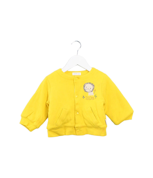 A Yellow Lightweight Jackets from Mides in size 6-12M for boy. (Front View)