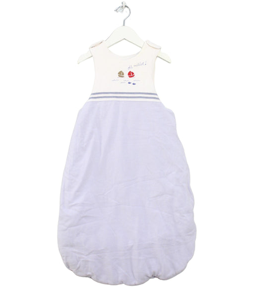 A White Sleepsacs from Jacadi in size 0-3M for boy. (Front View)