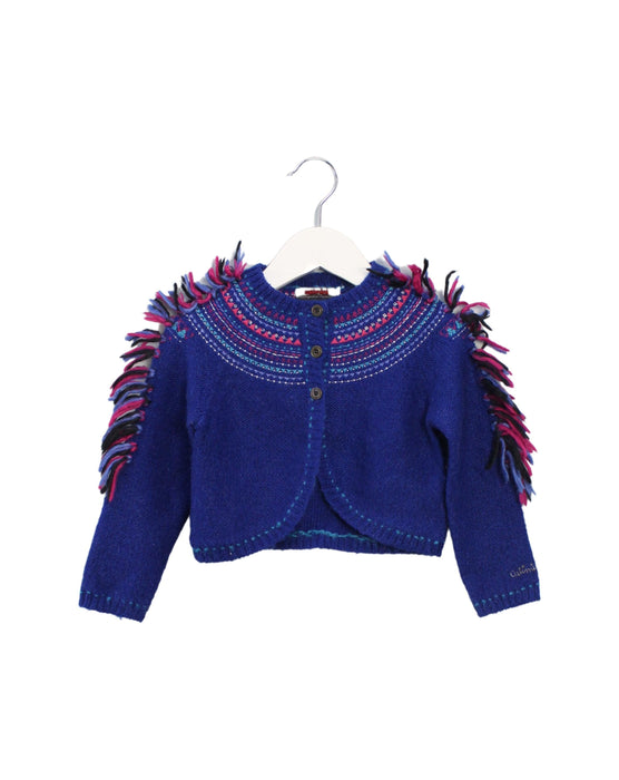 A Blue Cardigans from Catimini in size 3T for girl. (Front View)