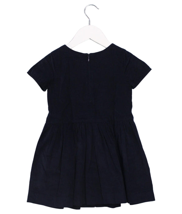 A Navy Short Sleeve Dresses from Jacadi in size 3T for girl. (Back View)