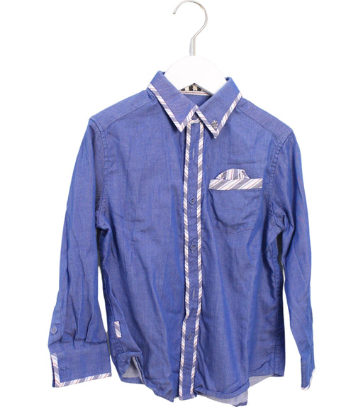 A Blue Shirts from I Pinco Pallino in size 6T for boy. (Front View)