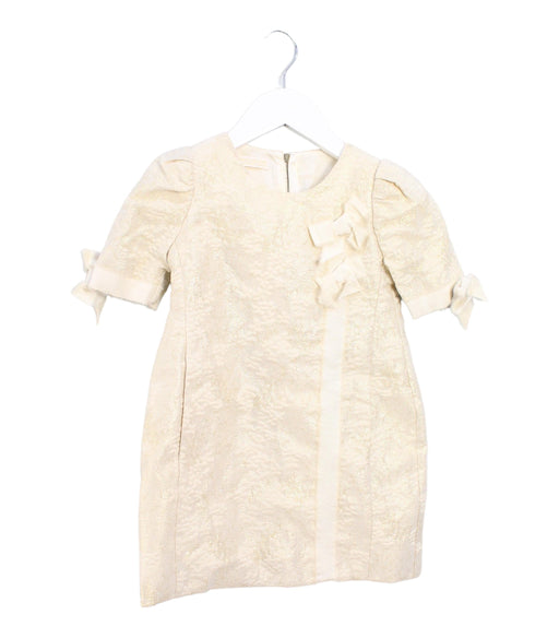 A Gold Short Sleeve Dresses from I Pinco Pallino in size 3T for girl. (Front View)