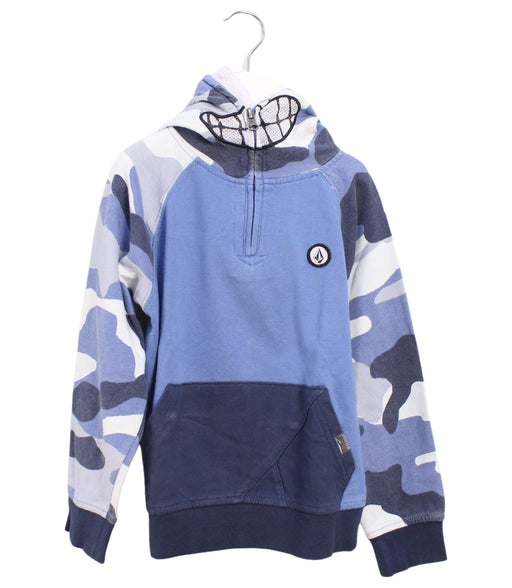 A Blue Zippered Sweatshirts from Volcom in size 3T for boy. (Front View)