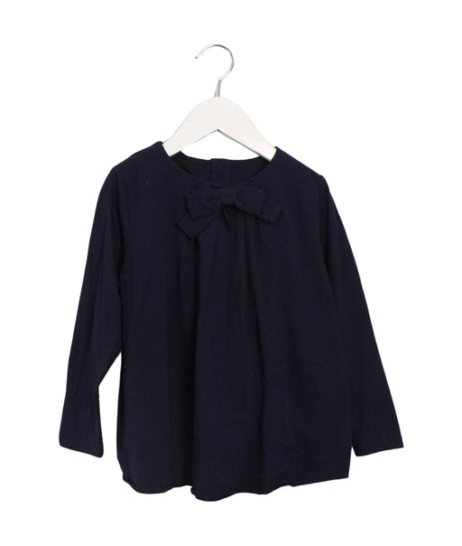 A Navy Long Sleeve Tops from Jacadi in size 6T for girl. (Front View)