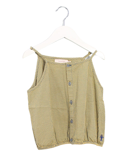 A Yellow Sleeveless Tops from Tinycottons in size 8Y for girl. (Front View)