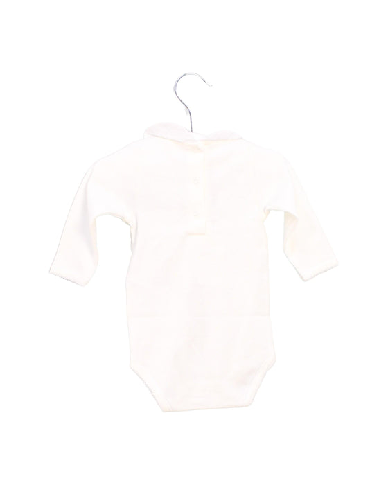 A Ivory Long Sleeve Bodysuits from Bonpoint in size 0-3M for girl. (Back View)