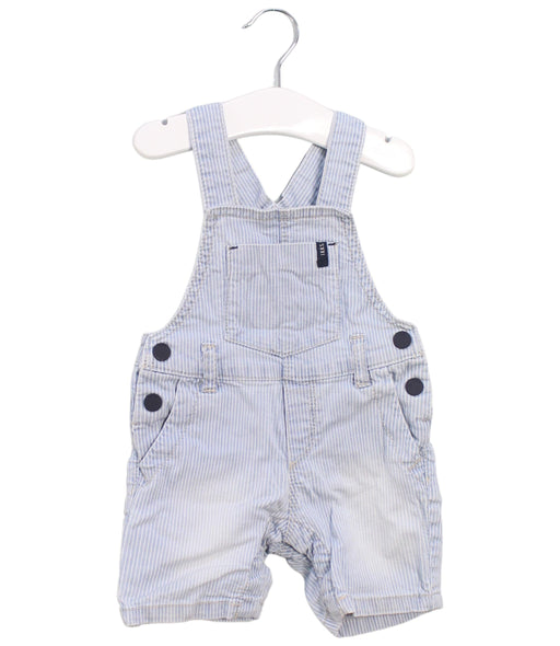 A Blue Overall Shorts from IKKS in size 6-12M for boy. (Front View)
