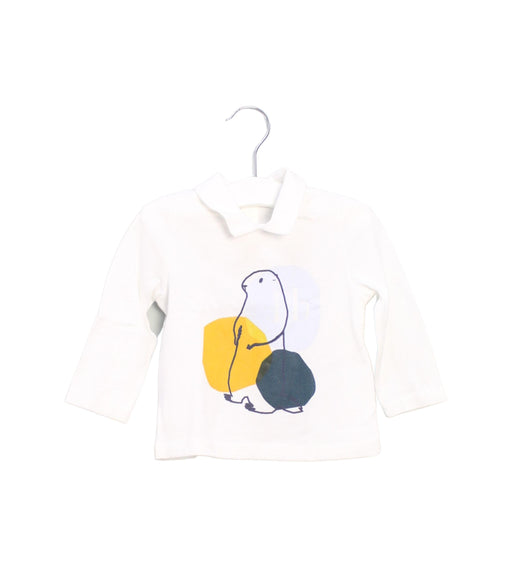A White Long Sleeve Tops from Petit Bateau in size 6-12M for boy. (Front View)