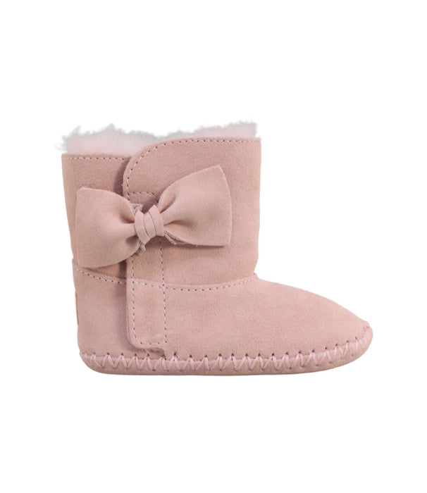 A Pink Winter Boots from UGG in size 6-12M for girl. (Back View)