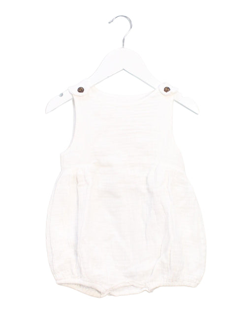 A White Rompers from Cotton Pigs in size 6-12M for girl. (Front View)