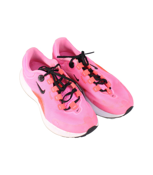 A Pink Sneakers from Nike in size 10Y for girl. (Front View)