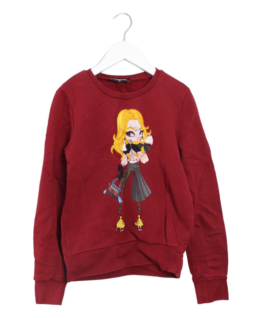 A Burgundy Crewneck Sweatshirts from DSquared2 in size 10Y for girl. (Front View)