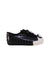 A Black Sneakers from Mini Melissa in size 4T for girl. (Back View)