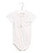 A White Short Sleeve Bodysuits from Chateau de Sable in size 3-6M for neutral. (Front View)